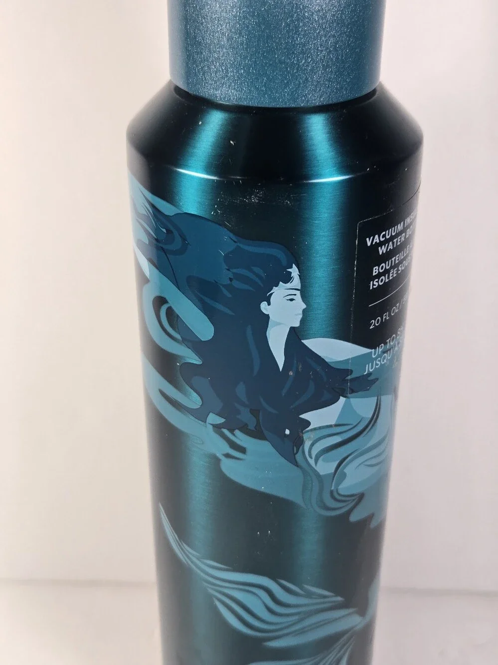 Starbucks Teal Mermaid Stainless Steel Vacuum Insulated 20 Oz Water Bottle 2023